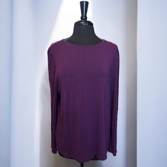 Dark Purple Long Sleeve Ann Taylor - Picture 1 of 6